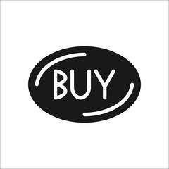 Buy button simple , silhouette icon on background