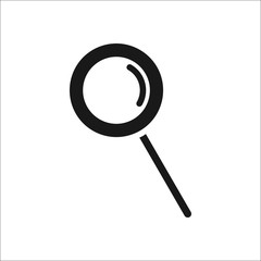 Loupe or magnifying glass simple , silhouette icon on background