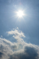 眩しい太陽と雲「空想・太陽と雲のドラゴン」
