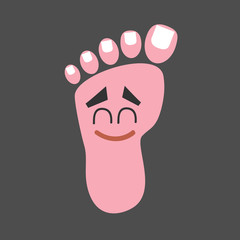 Happy leg. foot podiatry medical concept. Human feet anatomy. Vector illustration