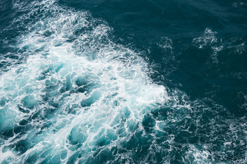Fototapeta na wymiar Tail of the sea from the speed boat.