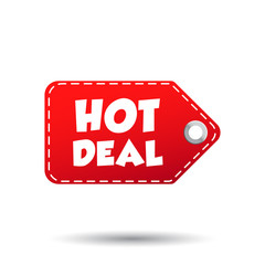 Hot deal hang tag. Label vector illustration on white background