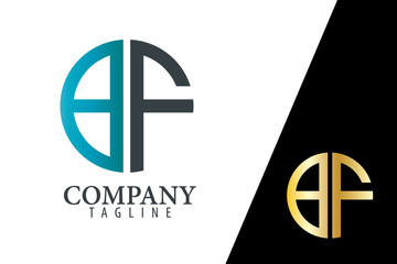 Initial Letter BF With Linked Circle Logo