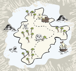 Schatkaart van piraten eiland