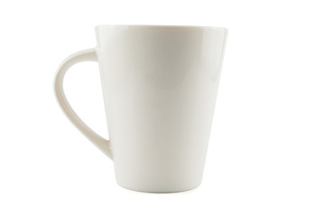White ceramic cup / White ceramic cup on white background. (clipping path)