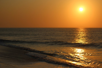 Cabo Ledo  / Angola – May 2015: Sunset in the  beach of Cabo Ledo in Angola