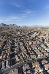 Aerial view of neighborhoods in the Summerlin community in northwest Las Vegas, Nevada.