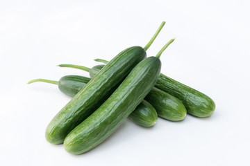 Close up cucumber on white background isolated.