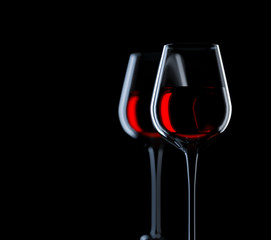 Wine glasses with copy space