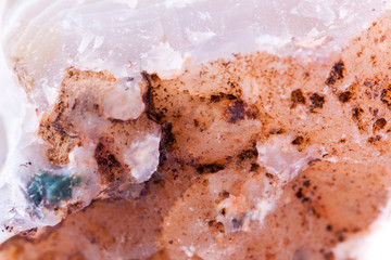 macro mineral dolomite stone on a white background