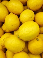 Lemon sale in the supermarket.