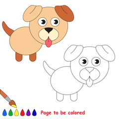 Page to be colored, simple education game for kids.