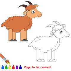 Page to be colored, simple education game for kids.