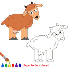 Page to be colored, simple education game for kids.