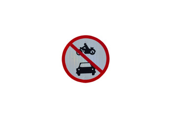  traffic sign, the passage of vehicles and motorcycles prohibited