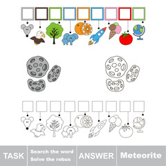 Search the hidden word, the simple educational kid game.