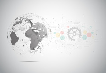 World map point, line, composition, representing the global, Global network connection,international meaning.