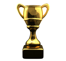 golden cup 3d rendering