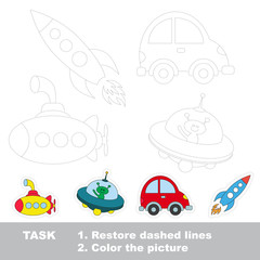 Vector trace educational game for preschool kids.