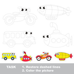 Vector trace educational game for preschool kids.