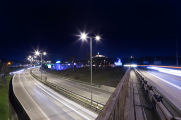 Fototapeta na wymiar night road bypass, Nitra, Slovakia