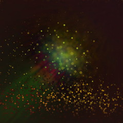 De focused glitter vintage lights background in brown red yellow