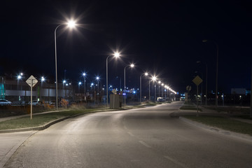 industrial zone at night, Nitra, Slovakai