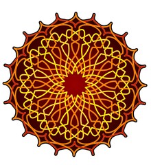 Abstract design in Persian style, golden mandala