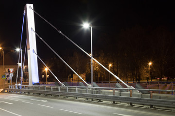 Fototapeta premium modern little bridge at night, Chrenova, Nitra, Slovakia