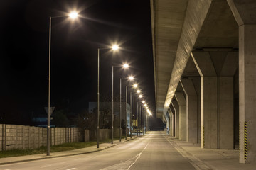 night road under the viaduct, Nitra, Slovakia