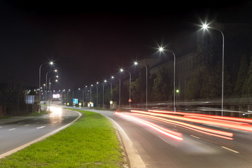 Night urban arterial road, Nitra, Slovakia