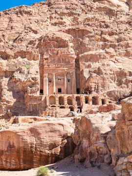 front view of Royal Urn Tomb in ancient Petra city