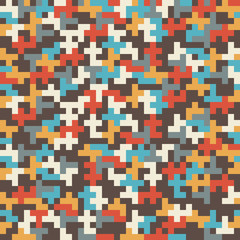 Abstract decorative pixelated colorful texture. Seamless pattern. vector.