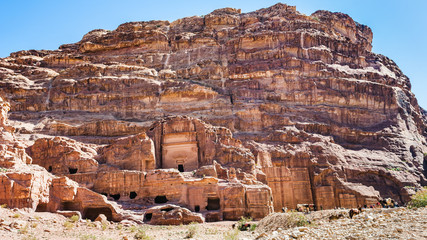 ancient temples and houses in Petra town