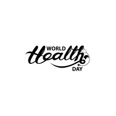 World Health Day Typographical Design Elements.World Health Day lettering icon.World Health Day logotype symbol.Design for greeting Card,Poster,Flyer,Cover,Brochure,Abstract background.