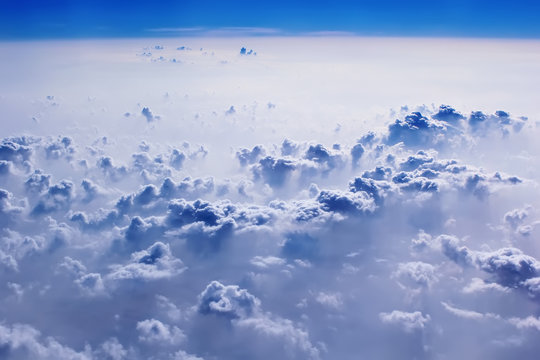 Blue clouds and sky. Natural cloudscape background