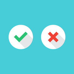 Fototapeta premium Check mark icons. Tick and cross icons