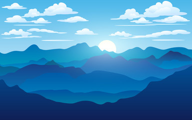 Mountain backdrop, vector Illustration