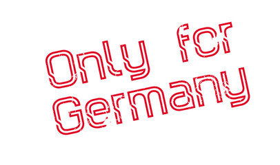 Only For Germany rubber stamp. Grunge design with dust scratches. Effects can be easily removed for a clean, crisp look. Color is easily changed.