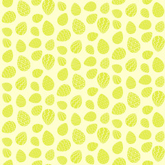 Yellow Easter seamless pattern with eggs
