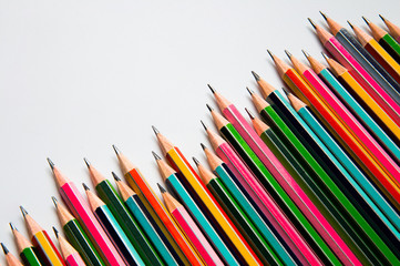 pencils isolated on white background close up