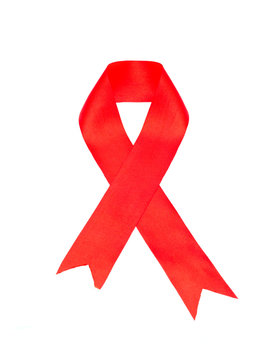 Red Ribbon isolated on white