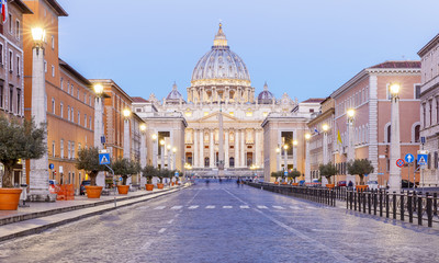 Fototapeta na wymiar Saint Peter's Square and Saint Peter's Cathedral,Vatican City
