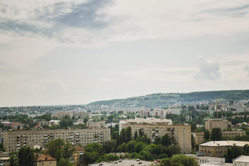 Fototapeta premium Beautiful view of the city from the top in summer