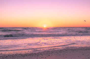 Fototapeta na wymiar Boca Ciega Bay - Sunset Beach - Treasure Island, FL - Sunset on the Beach