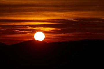 Obraz premium Sunrise Hilly Landscape