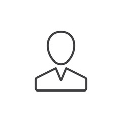 User, person, account line icon, outline vector sign, linear style pictogram isolated on white. Symbol, logo illustration. Editable stroke. Pixel perfect