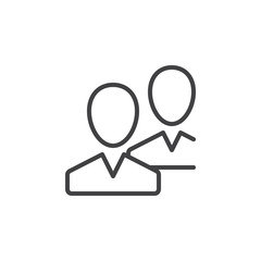 Community, users, friends line icon, outline vector sign, linear style pictogram isolated on white. Symbol, logo illustration. Editable stroke. Pixel perfect
