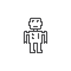 Robot line icon, outline vector sign, linear style pictogram isolated on white. Symbol, logo illustration. Editable stroke. Pixel perfect