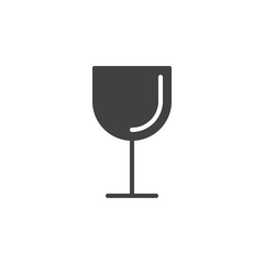 Wineglass icon vector, filled flat sign, solid pictogram isolated on white. Symbol, logo illustration. Pixel perfect